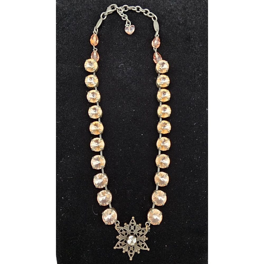 Sabika Royal Denim Choker Necklace Winter 2015 W15 Pale Pink RARE